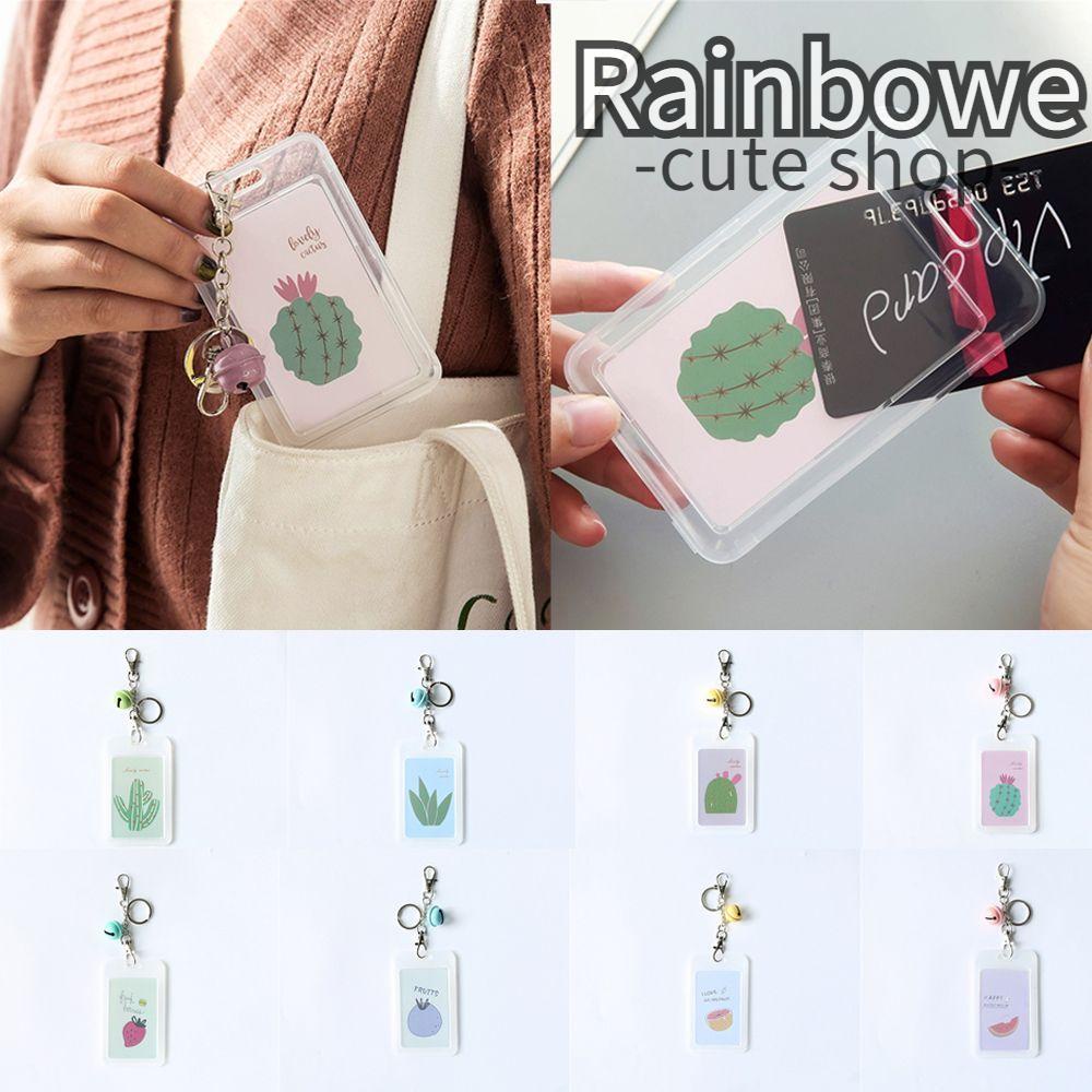 RAINBOW Kids Gift Cartoon Bank Credit Bus Card Card Holder Key Chain Card Cover Cute Keyring Cactus Case