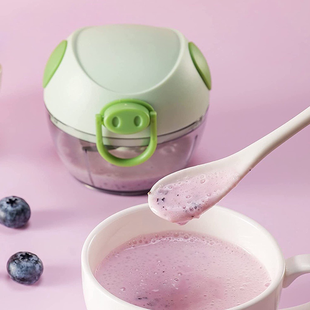 Máy xay mini đa năng 3 lưỡi dao kéo tay, xay tỏi ớt hành, xay rau củ quả