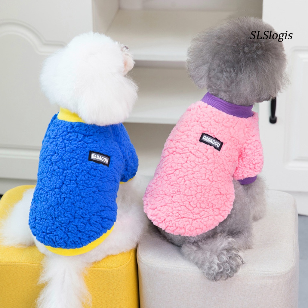 Slslogis Áo Nỉ San Hô Mềm Mại Màu Trơn Giữ Ấm Mùa Đông Cho Thú Cưng