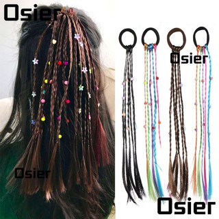 Dây buộc tóc phối bím tóc giả nhiều màu sắc xinh xắn cho bé gái