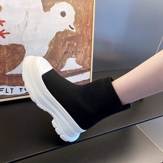 Giày Bốt Nữ Đế Dày Mũi Tròn Size 35-40