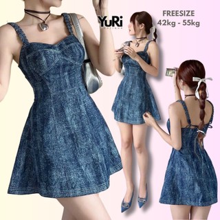Đầm xòe tiểu thư phối 2 dây bính YuRi Boutique - Hàng Chuẩn shop - FreeSize