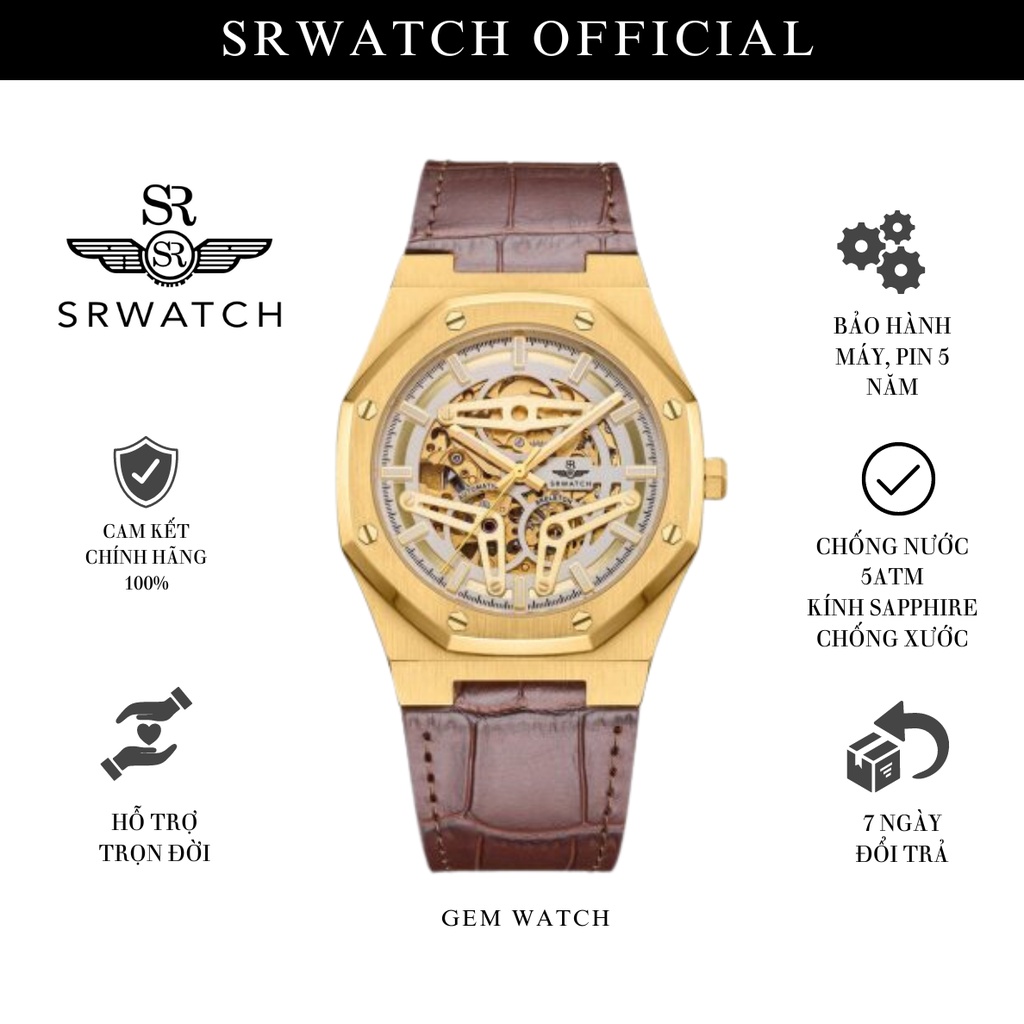 Đồng Hồ Nam SRWATCH Skeleton SG19191.4602 Kính Sapphire - Chính Hãng Bảo Hành 5 năm - Srwatch Vietnam
