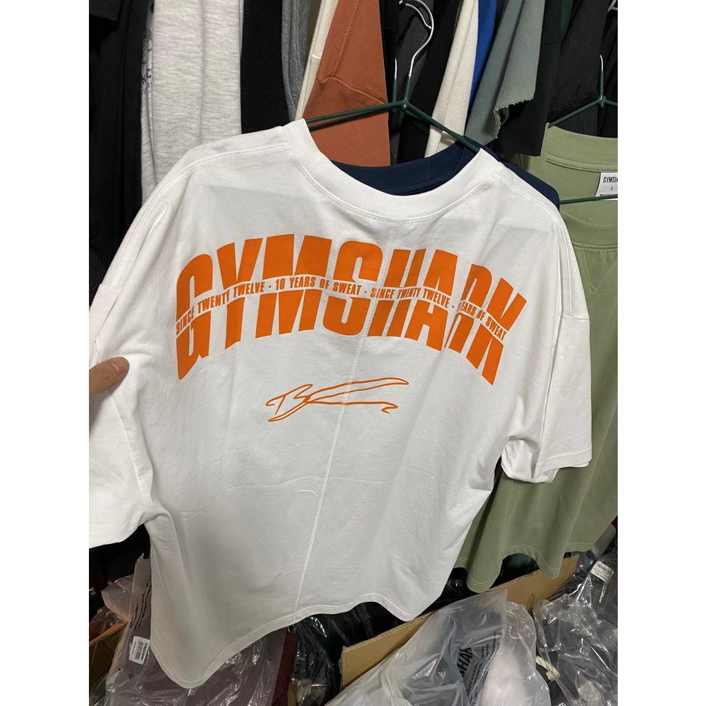 Ready stock gymshk gs10 strong sporty thoải mái loose crewneck short sleeve t-shirt