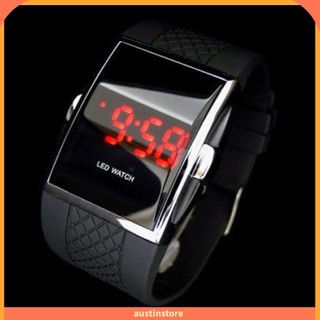 Đồng hồ đeo tay điện tử mặt vuông có đèn led thời trang thể thao unisex