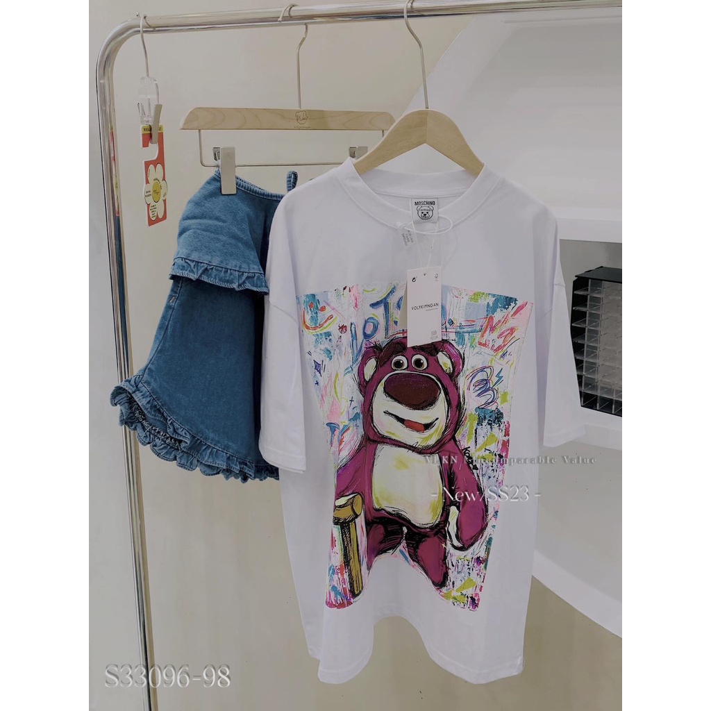 Set gấu dâu chân váy bèo