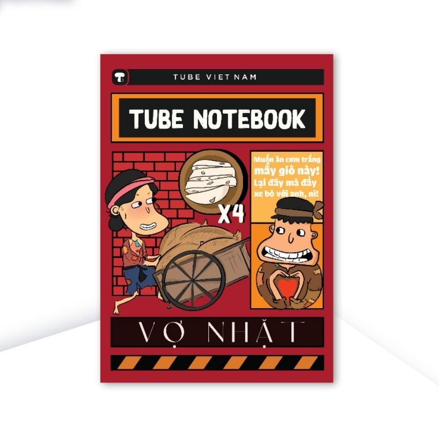 Vở kẻ ngang có chấm Tube Notebook bìa phong cách văn học TB0122 68 trang, sổ tay B5 dễ thương