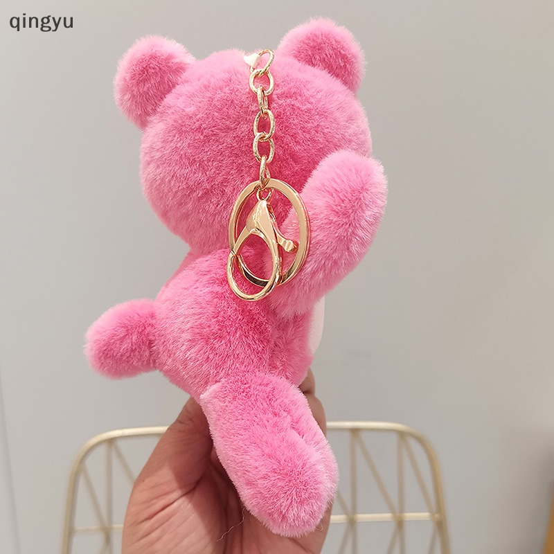 Thời trang mới cặp đôi túi trang trí mặt dây chuyền xe hơi quà tặng trẻ em hoạt hình sáng tạo và thiết thực dễ thương gấu dâu sang trọng móc khóa búp bê tốt