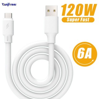 1 dây cáp sạc nhanh 6a 120w type c 0.25m / 1m / 1.5m / 2m