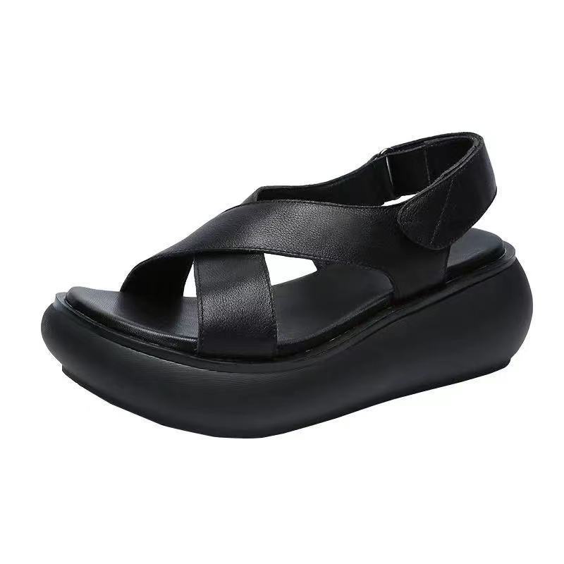 Sandal Quai Dán Đế Xuồng Dày Mùa Hè Phong Cách Mới Cho Nữ