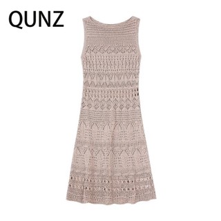 Qunz Đầm Dệt Kim Phối Lưới Thời Trang 3809