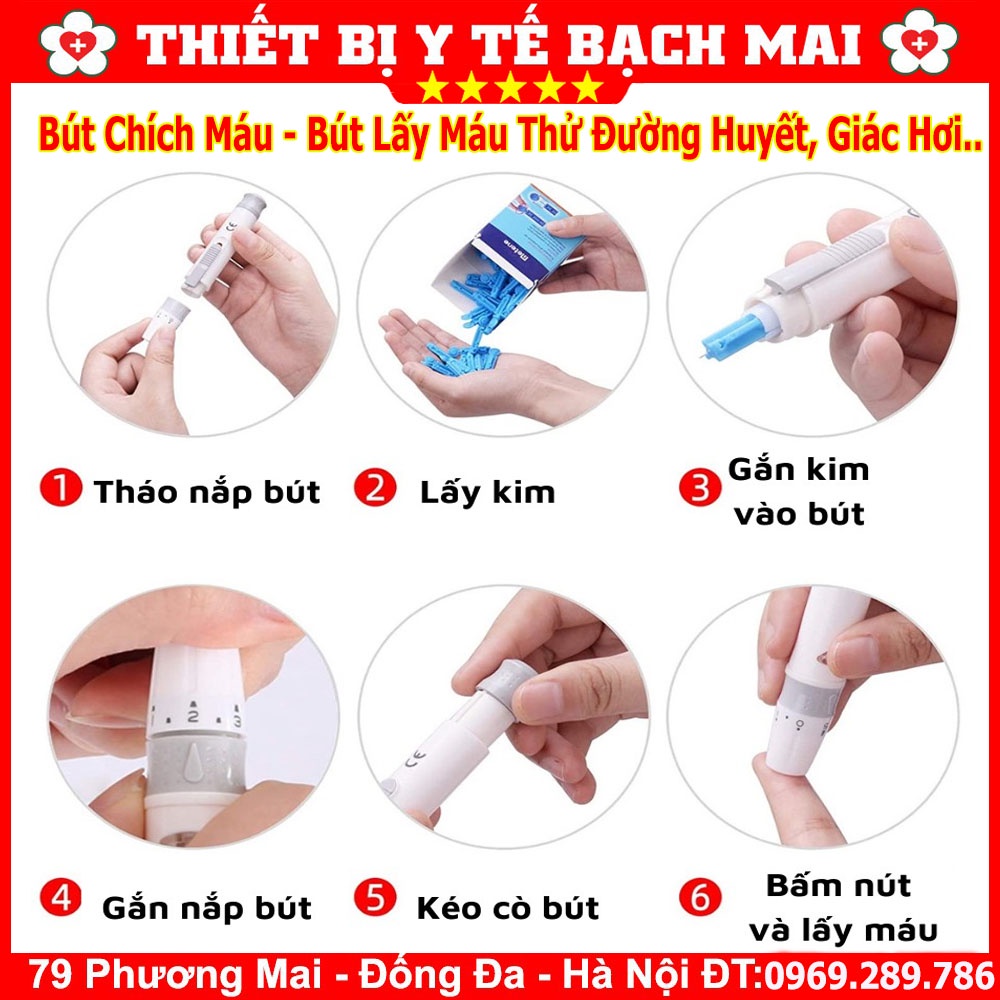 Bút Chích Lấy Máu Cho Máy Thử Đường Huyết Các Loại