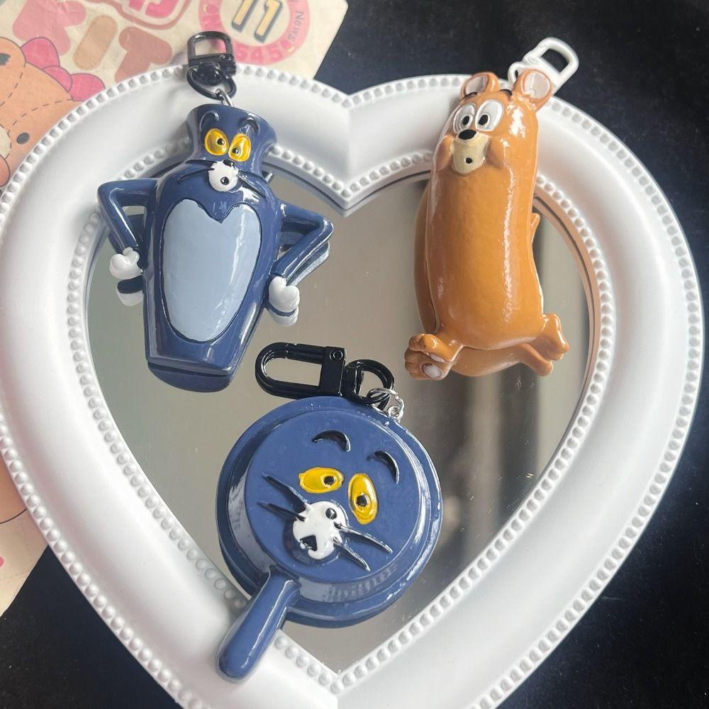 Shanrong Móc Chìa Khóa acrylic Họa Tiết Hoạt Hình tom Và jerry Phong Cách Hàn Quốc Cá Tính Dành Cho Nữ charms