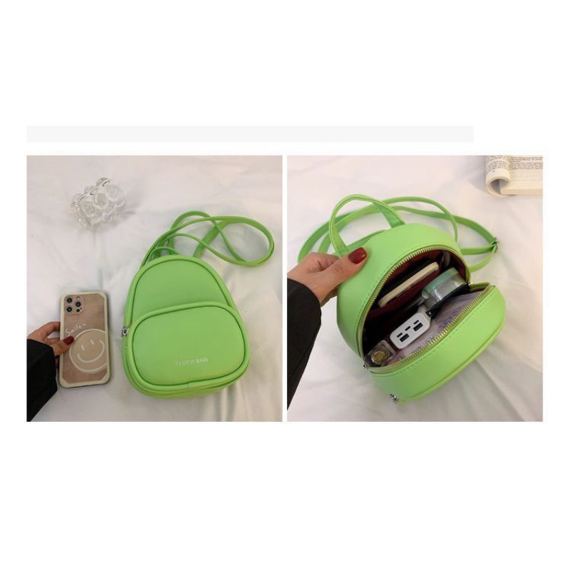 Ba Lô Da Mini Màu Trơn Dễ Thương Cho Nữ