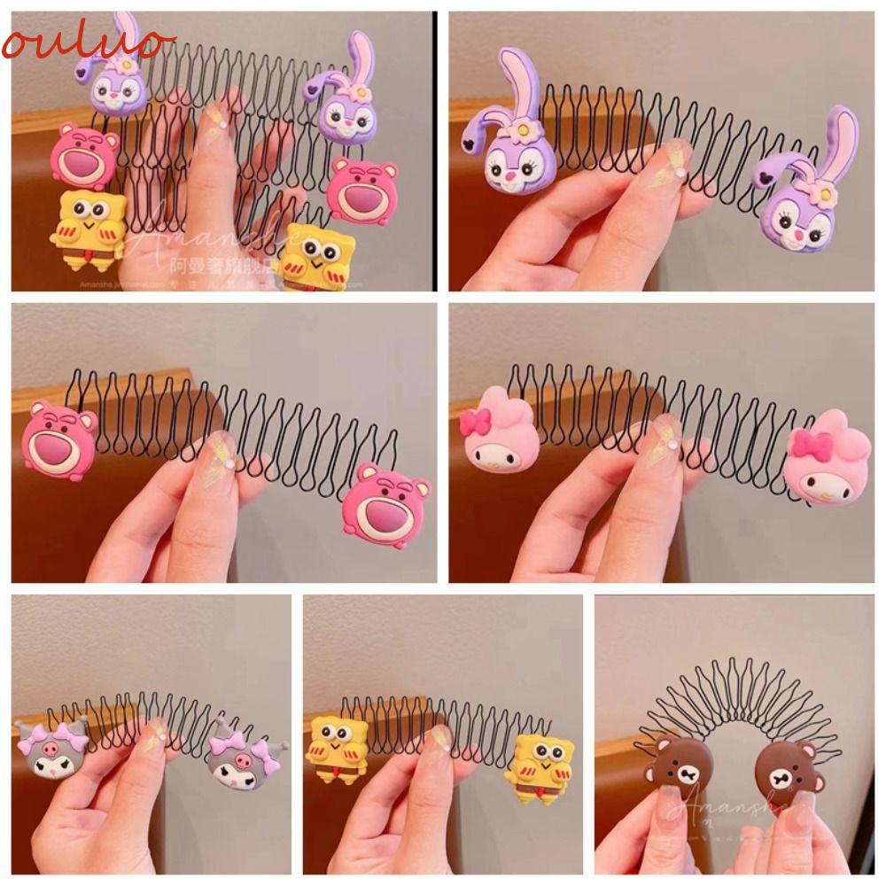 Ouluo Lược Tạo Kiểu Tóc Không Dễ Rớt Hình Chữ U Họa Tiết Nhân Vật Hoạt Hình Kuromi Dâu Tây Gấu SpongeBob