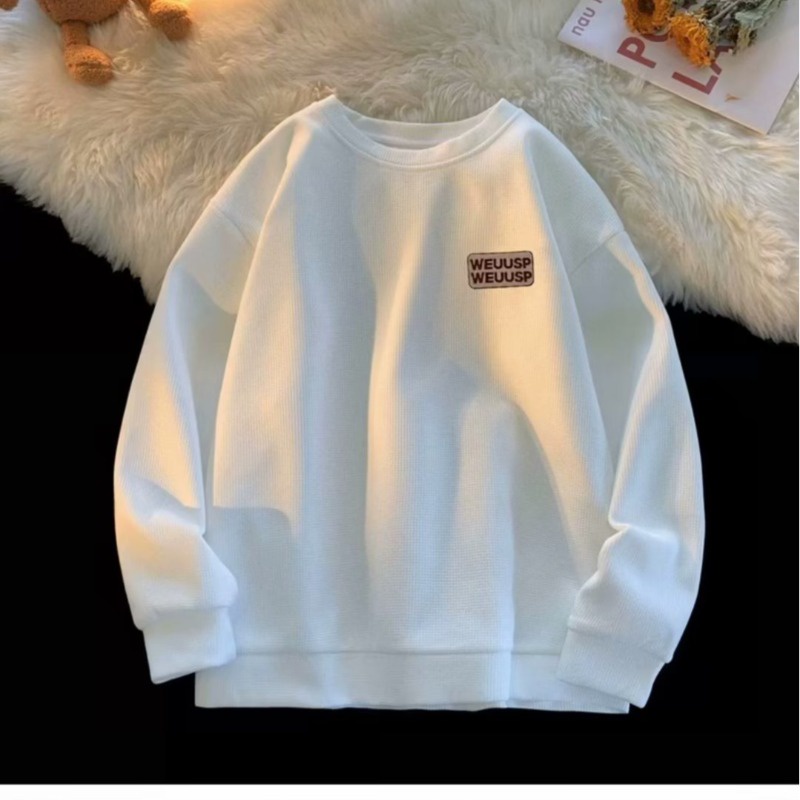 Áo Nỉ Tay Dài Dáng Rộng In Chữ WEU Waffle Phong Cách Mỹ Thời Trang Cho Nam Và Nữ Size M-5XL