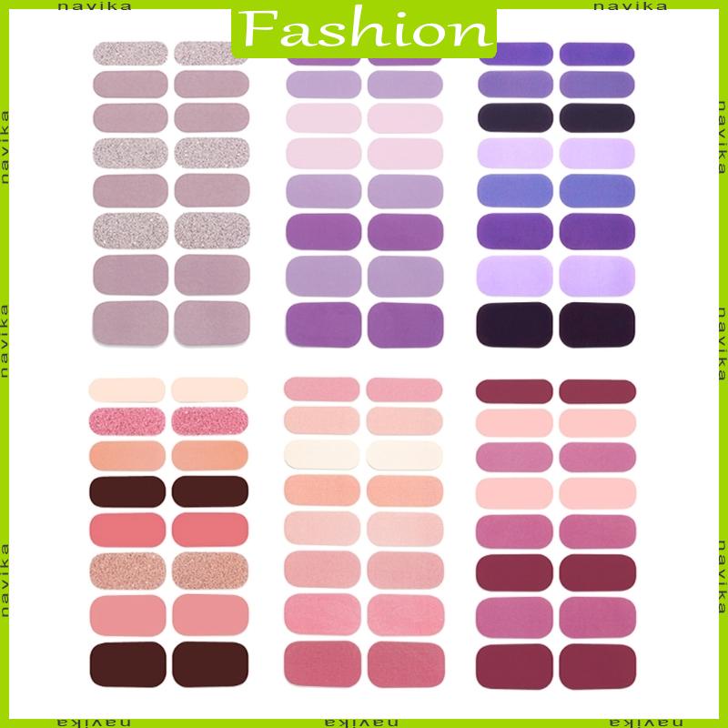 Nav 16 strips sticker dán móng tay đèn uv yêu cầu gói dán móng nghệ thuật cho phụ nữ cô gái