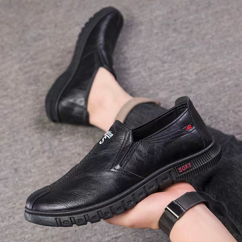 Giày da nam slip on s mules thời trang giày da đế thấp đế dày