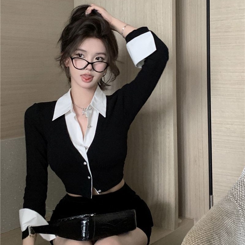 Áo sơ mi COZOK dài tay cá tính thời trang gợi cảm dành cho nữ