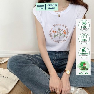 Áo Thun Tữ  Không Tay In Hình Form Suông  Chất Cotton Thoáng Mát  TOHOSTORE, Áo Không Tay Nữ In Hình Phong Cách Hàn Quốc