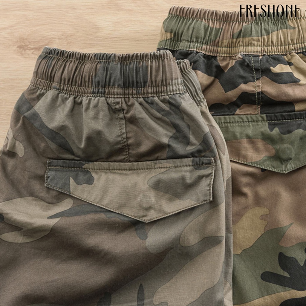 Quần nam ngụy trang in thun thắt lưng quần chở hàng thông thường cho mùa hè