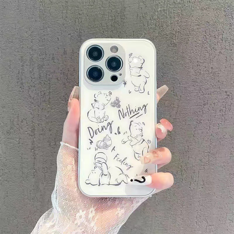 Ốp lưng điện thoại play vinne bear thích hợp cho apple 14promax 14pro glass 13ins network red 12promax 11pro 7 8plus