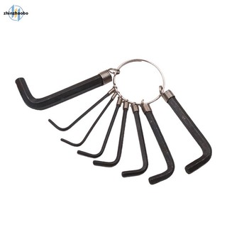 Zhin 8 cái / bộ 1.5mm-6mm hex key allen wrench set key chain combination allen spanner repair hand tool