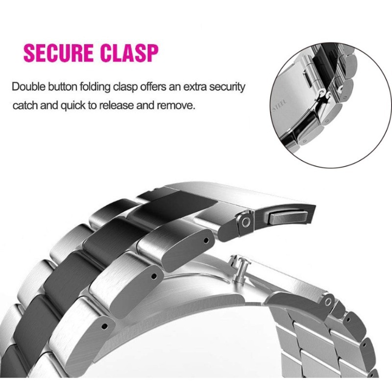 Cnagain 18mm 20mm 22mm 24mm dây đeo đồng hồ thông minh cho samsung galaxy watch 5/3 40mm 44mm 45mm 42mm 46mm gear s3 active bracelet huawei watch gt3 gt2e dây đeo bằng thép không gỉ