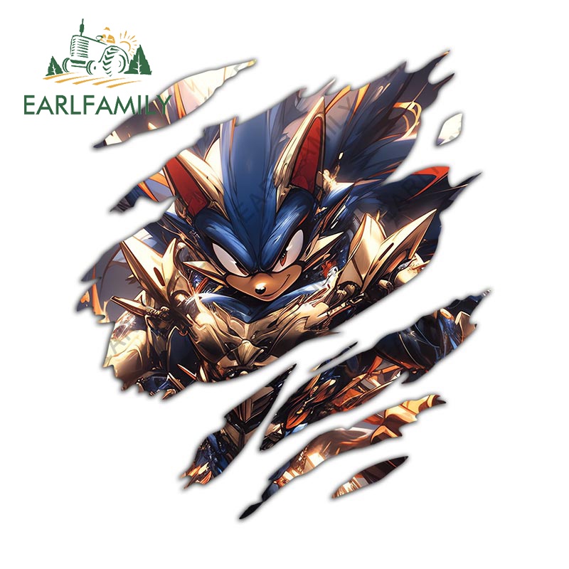 Earlfamily 13cm x 7.6cm sonic tear dán xe và đề can xe máy trunk racing vinyl car wrap scratch-proof car accessories