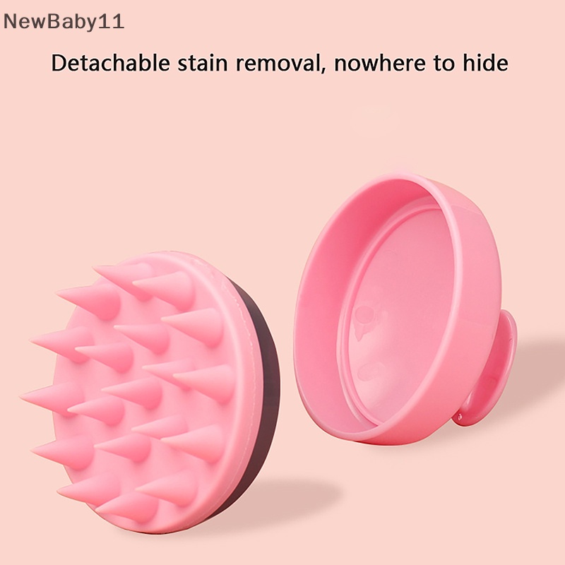 Newbaby lược massage silicon bằng nhựa làm sạch da đầu triệt để massage da đầu tạo bọt dễ dàng bàn chải massage đầu bàn chải gội đầu bàn chải tắm.