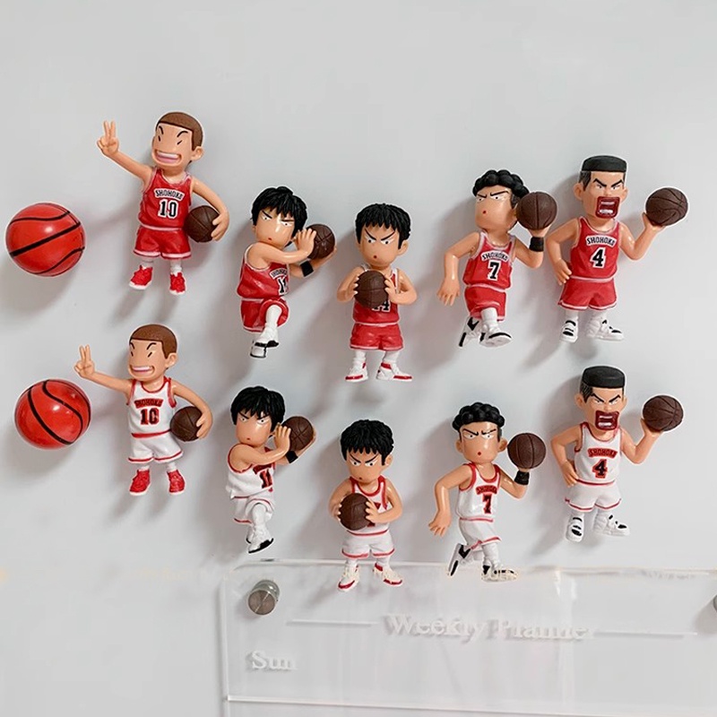 5 cái tủ lạnh nam châm mini team slam dunk master bóng rổ tủ lạnh nam châm cửa nhà bảng tin trang trí cậu bé quà tặng sinh nhật