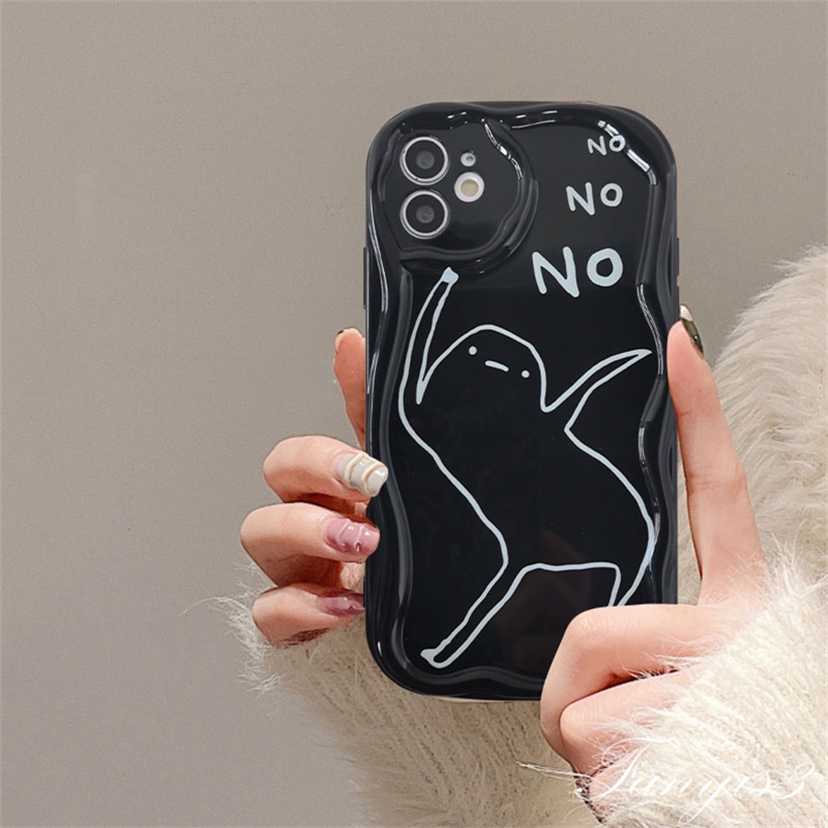 Tương thích cho iphone 14 13 12 11 pro max x xr xs max 8 7 6s plus se 2020 funny line man 3d wavy clear curved edge phone case soft silicon protection cover