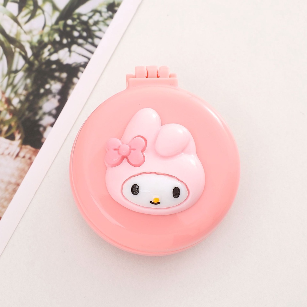 Sanrio Lược Chải Tóc Dạng Gập Tích Hợp Gương Trang Điểm Họa Tiết Hoạt Hình melody cinnamoroll Dễ Thương Tiện Dụng h0003