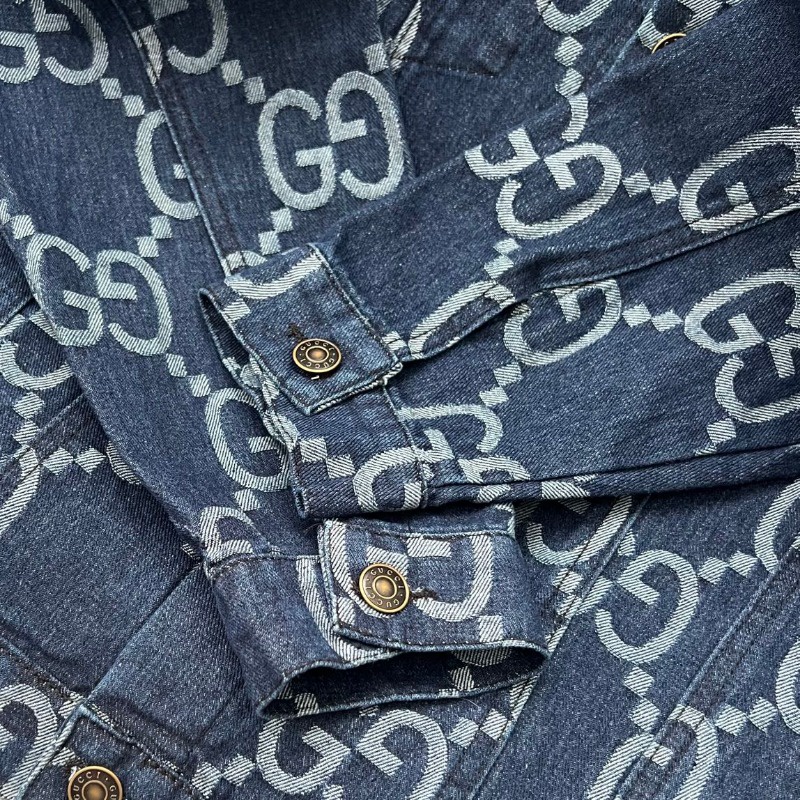 ❤️❤️Sn sàng & sn sàng❤️❤️ Gucc *** denim jacket nam thêu jeans wear ladies long-sleeved couples top