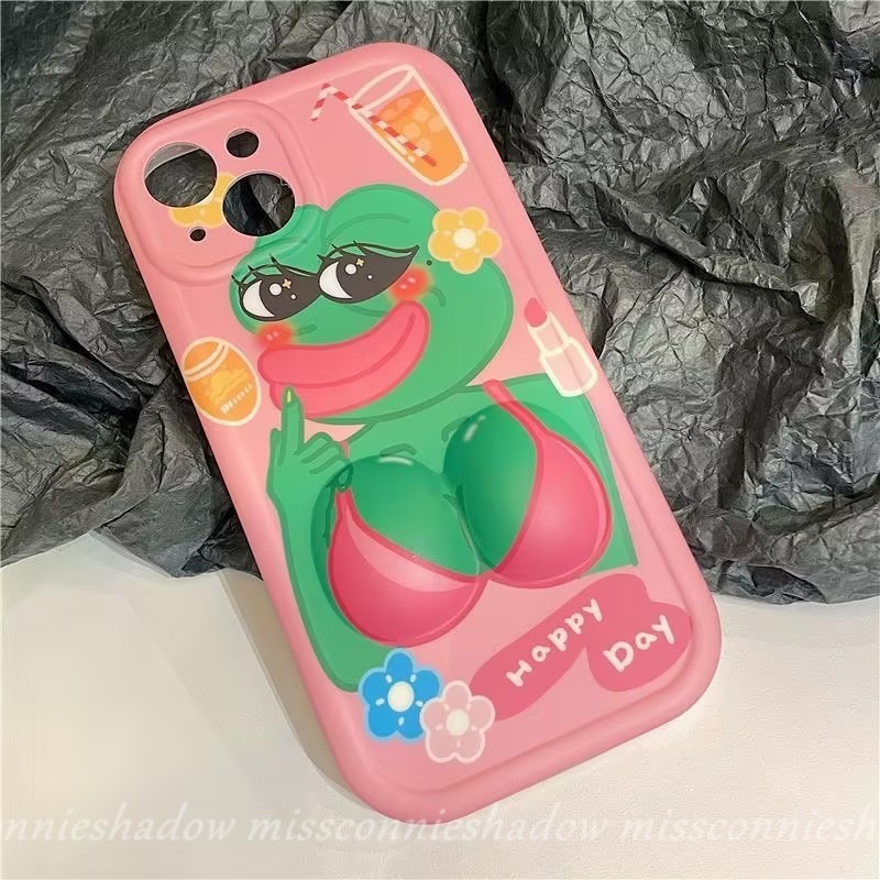 Phim hoạt hình 3d giải nén hạnh phúc trà sữa cặp đôi ếch vui nhộn vỏ điện thoại tương thích cho iphone 6 6s 7 8 plus xr 12 14 11 13 pro max 11 pro max x xs max se véo khuôn mặt bóng