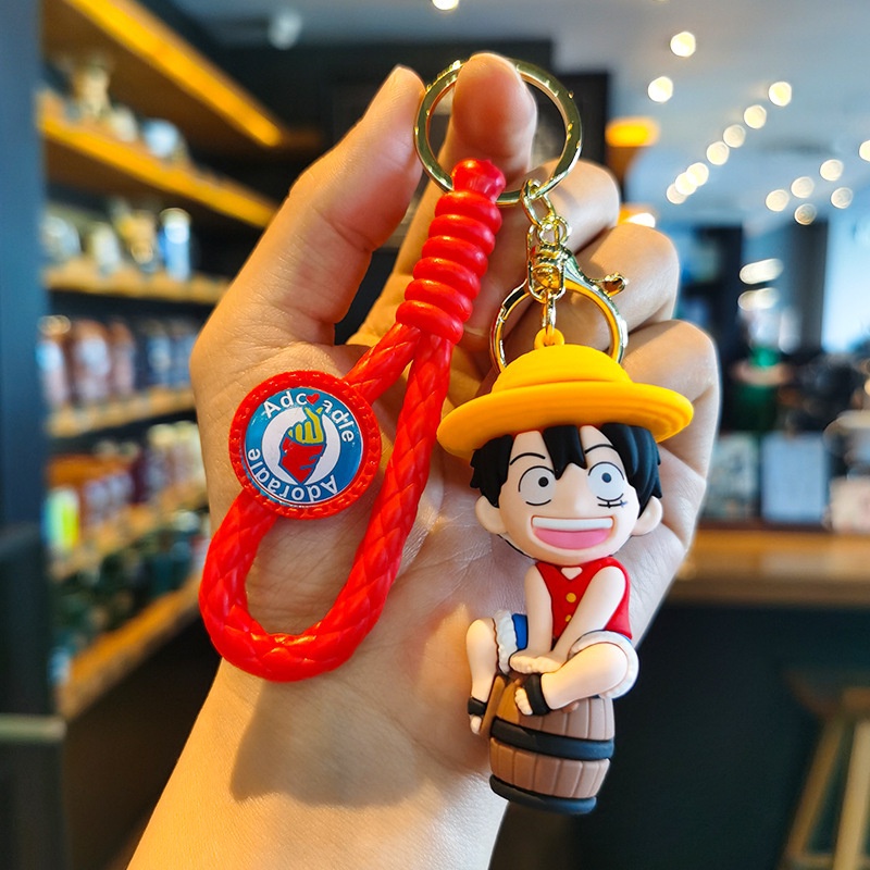 New one piece key ring charm key ring luffy ace cartoon charm dễ thương sáng tạo túi đi học móc chìa khóa món quà nhỏ bán buôn quà tặng sinh nhật món quà nhỏ