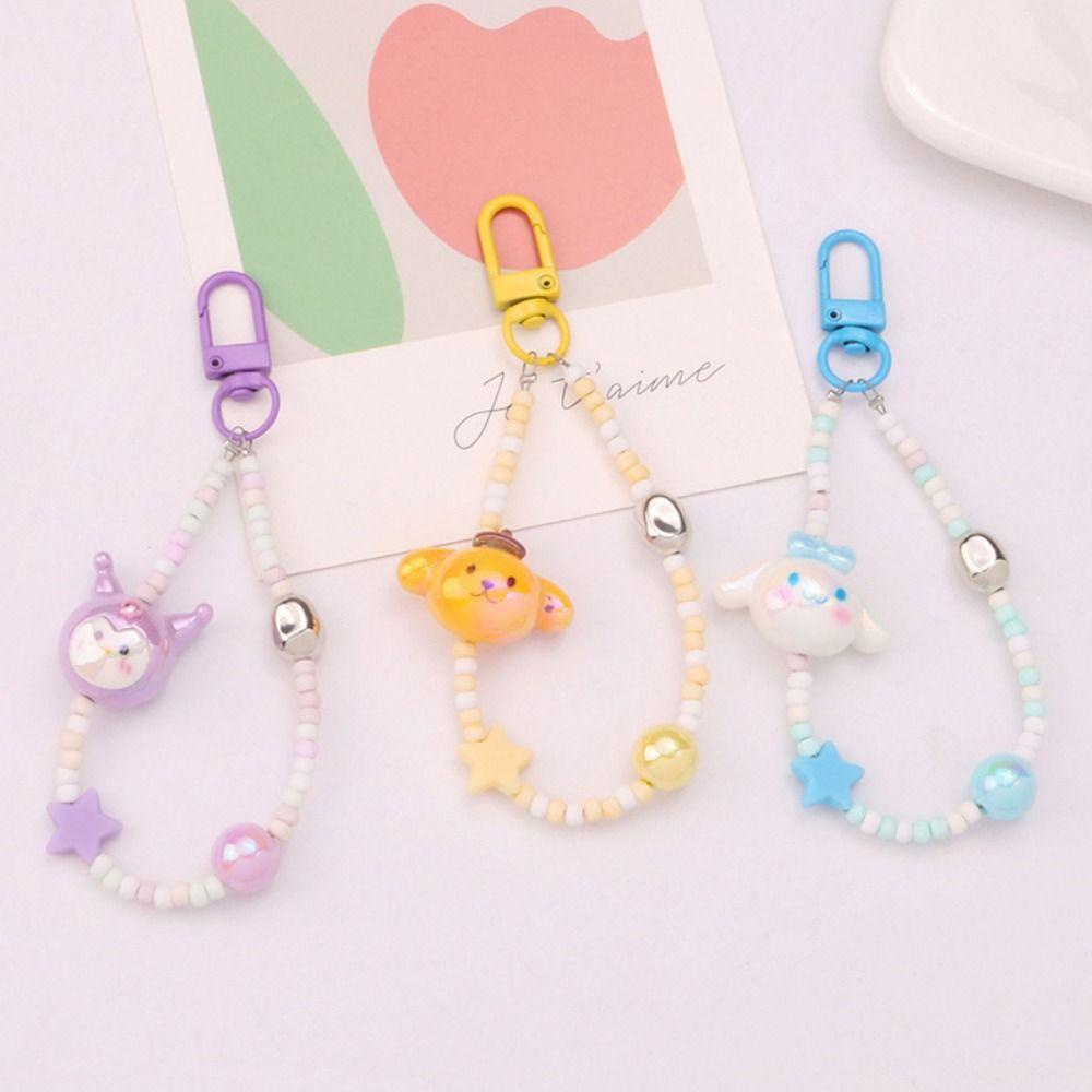 Daiga Búp Bê kuromi mini Xỏ Hạt Bằng acrylic y2k kuromi mymelody Làm Móc Khóa Thủ Công Cho Nữ