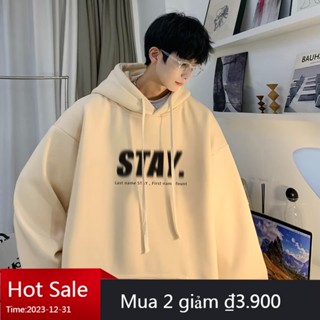  áo hoodie nam áo khoác cổ đứngform rộng big size tới 90kg Thời trang nam Mỹ sáng tạo STAY thư in cộng với kích thước hoodie Unisex Thời Trang Trẻ Trung 