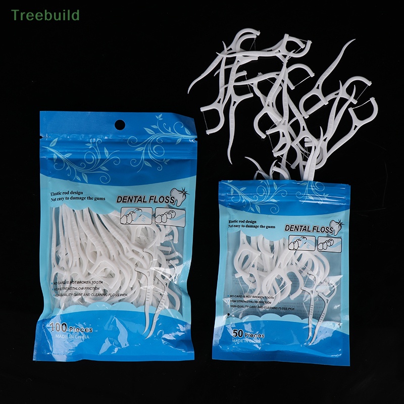 100 cái dùng một lần chỉ nha khoa bàn chải kẽ răng tăm làm sạch răng