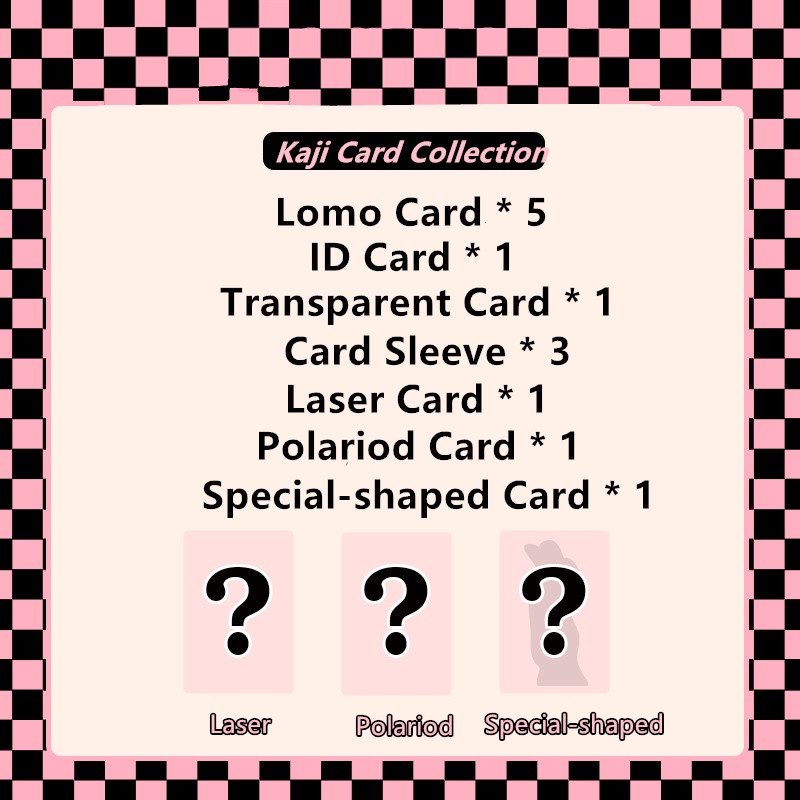 Bộ sưu tập thẻ kaji black-pink jisoo jennie lisa rose laser hologram thẻ lomo trong suốt id photocards envelope sleeves phiên bản bí mật bưu thiếp kpop màu đen hồng