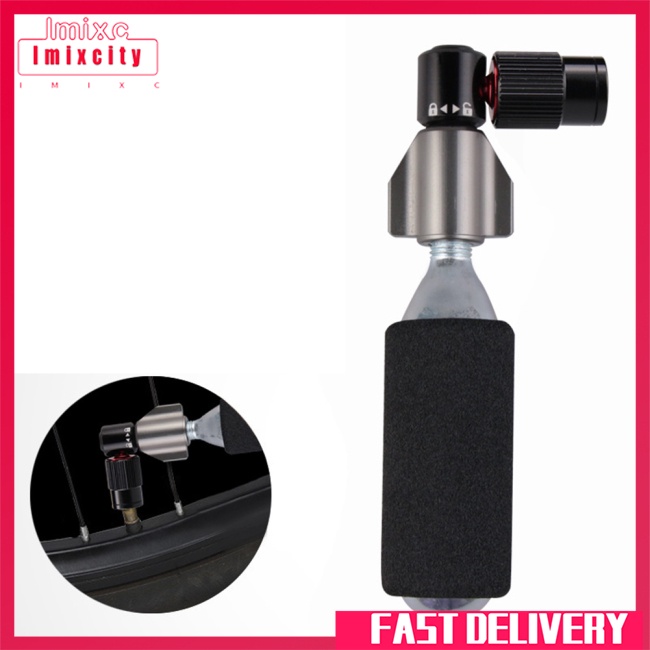 Máy bơm xe đạp mini imixcity vòi phun khí co2 bộ điều hợp van hợp kim nhôm bật cho van chai bơm hơi nhanh av fv