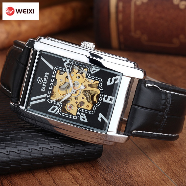 Đồng Hồ Cơ Tự Động Mặt Chữ Nhật Cho Nam