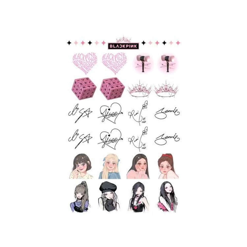 Hình Xăm Dán Tạm Thời mini blackpink Chống Thấm Nước Nhiều Mẫu Tùy Chọn jennie rose lisa