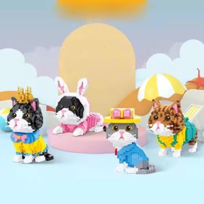 Mô hình lắp ráp động vật thú cưng dễ thương cute cho bé trẻ em gái Gôn đồ chơi