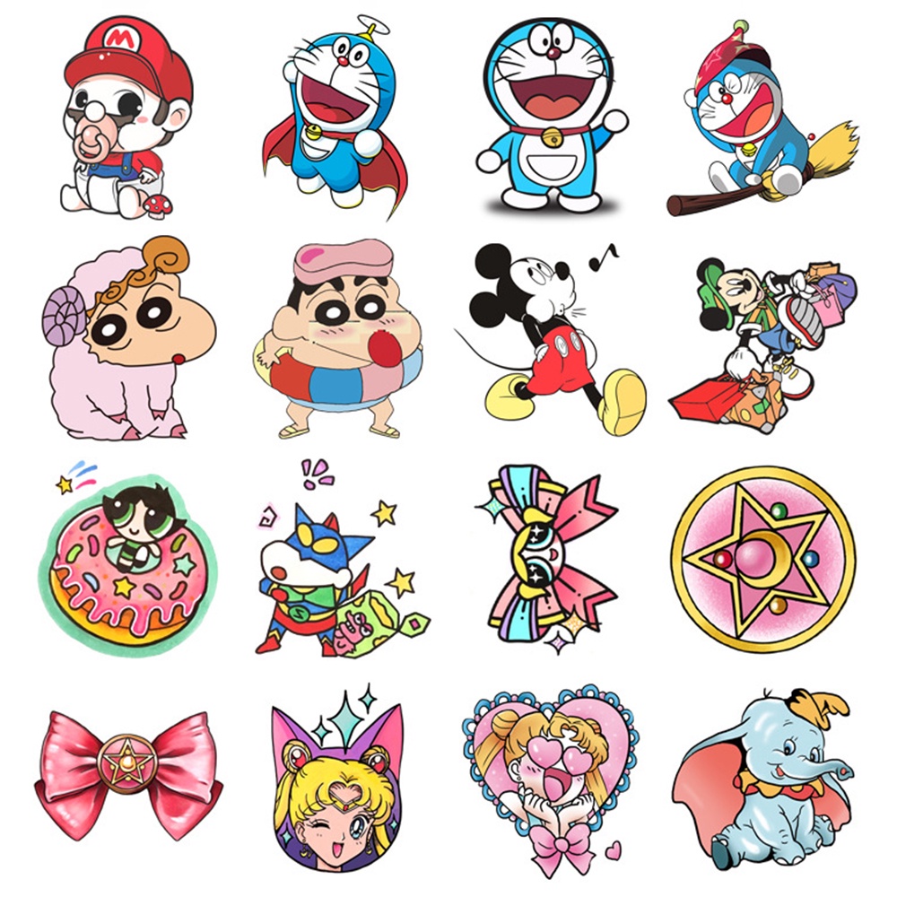 Set 32 Hình Xăm Dán Chống Nước Lâu Trôi Họa Tiết Hoạt Hình Dễ Thương Dành Cho Nữ