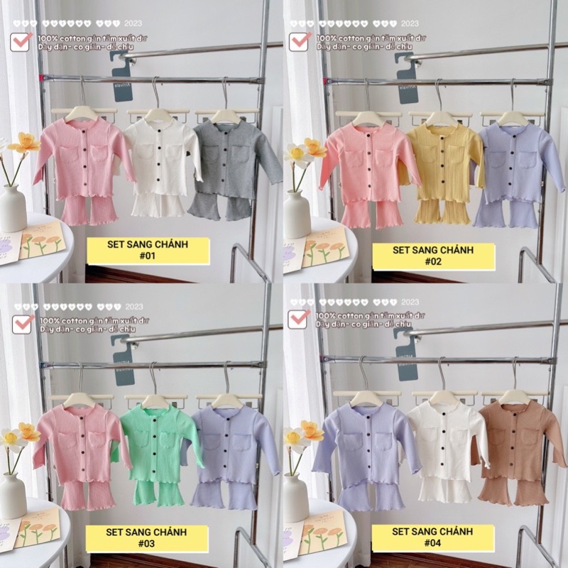 SET 3 BỘ TĂM 2 TÚI QUẦN LOE SIÊU XINH CHO BÉ