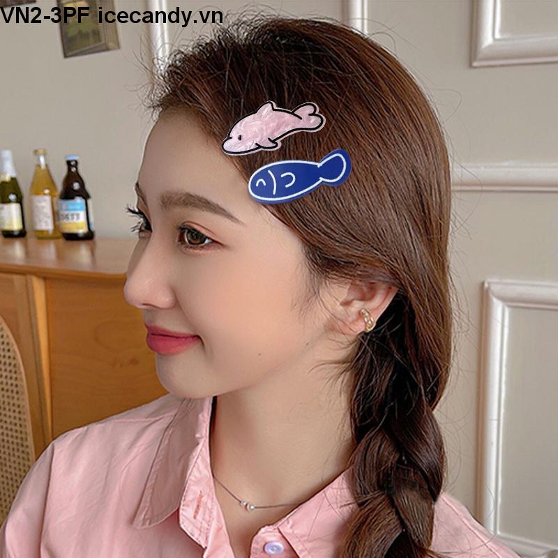 🥟ice🥟Kẹp Tóc Hình Cá Hoạt Hình Bằng acrylic Dễ Thương Cho Bé Gái