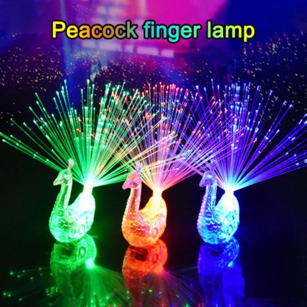 [sản Phẩm mới] [khuyến nghị của người bán] đồ chơi phát sáng đầy màu sắc / vòng phát sáng led ngón tay con công / đèn huỳnh quang sáng bóng neon long lanh trang trí tiệc con công đồ chơi trí tuệ bằng nhựa