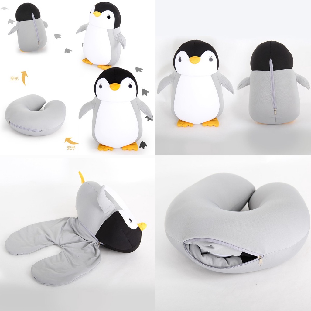 Gối du lịch có thể biến dạng u-shape máy bay chim cánh cụt đệm đồ chơi sang trọng gối cổ xe hơi văn phòng ngủ trưa tựa đầu nackenkissen