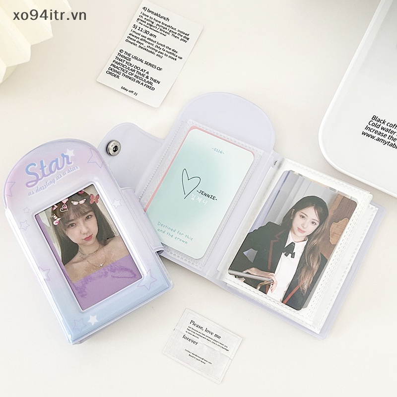Xoitr ins 3 inch giá đỡ photocard pring hollow album ảnh 32 túi kpop card binder mini idol pictures hộp lưu trữ collect book vn